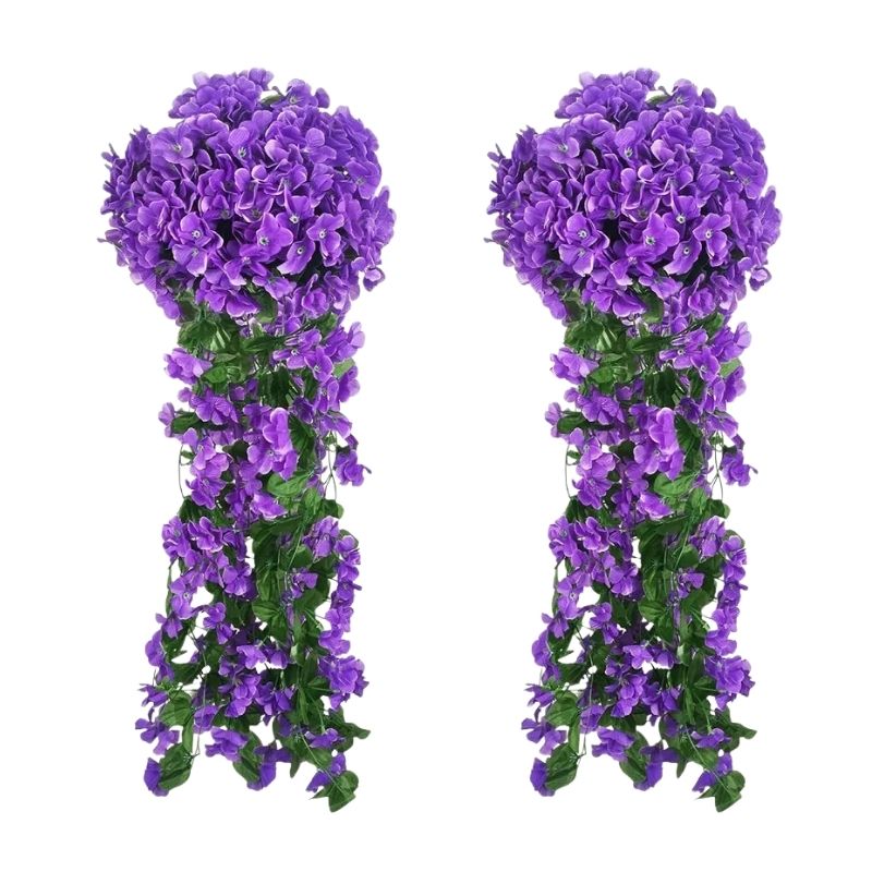 Guirlande De Fleurs Artificielles Avec Roses De Vigne Retombantes