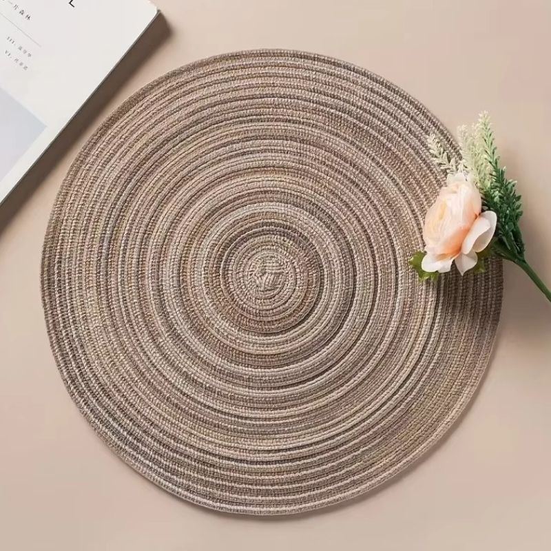 Set De Table Rond En Lin Antidérapant