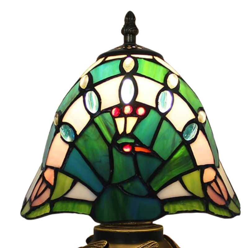 Lampe Champignon En Pâte De Verre Verte Ambiance Chic