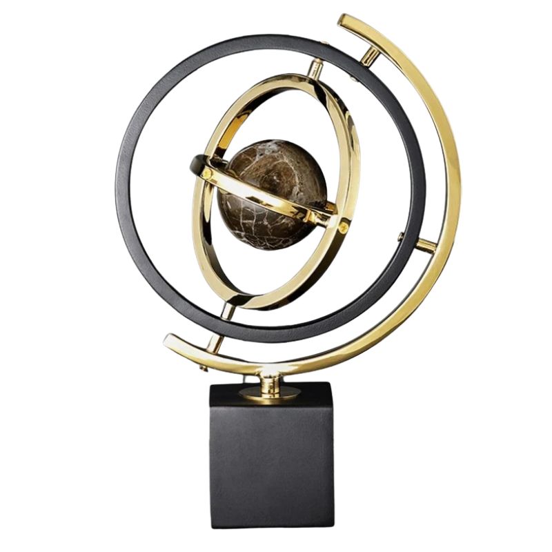 Sculpture Moderne Globe Abstrait En Métal