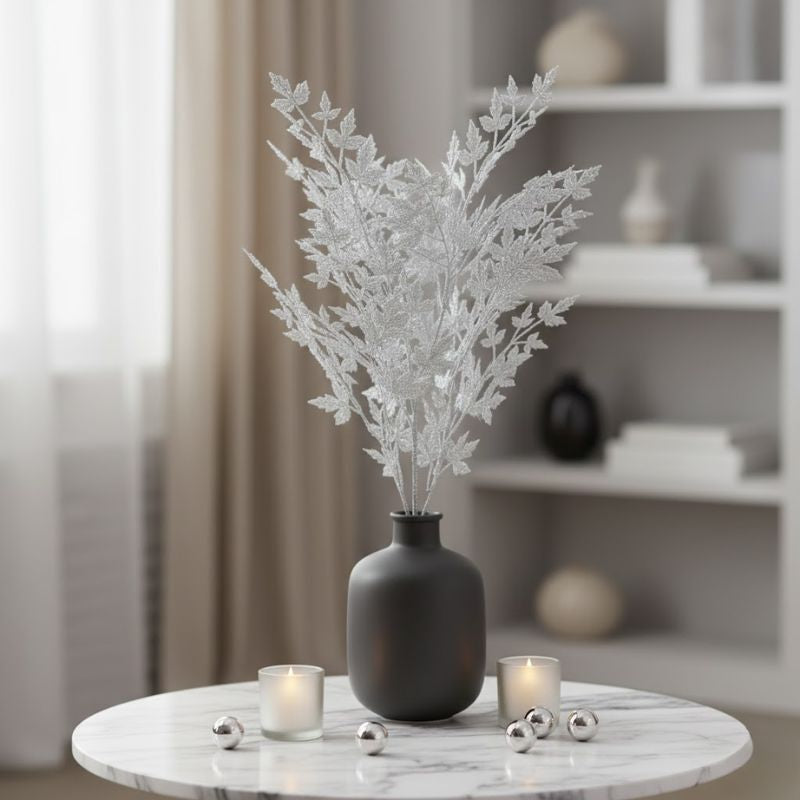 Fleur Artificielle Gris Avec Branches Élégantes