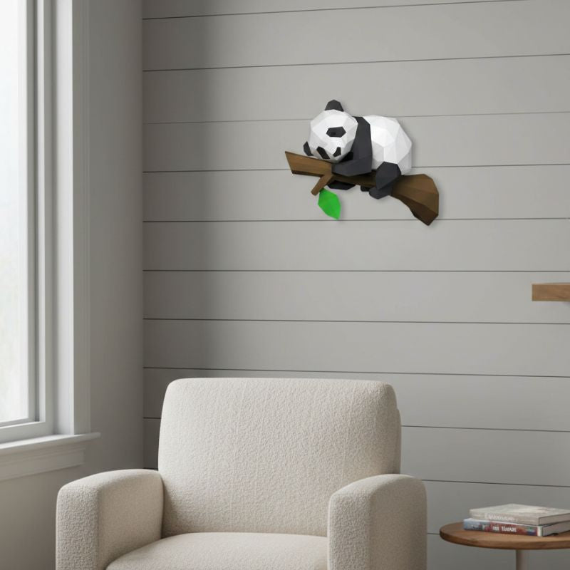 Sculpture Papier Panda Géométrique