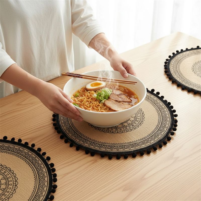 Set De Table En Lin Décoratif Style Bohème