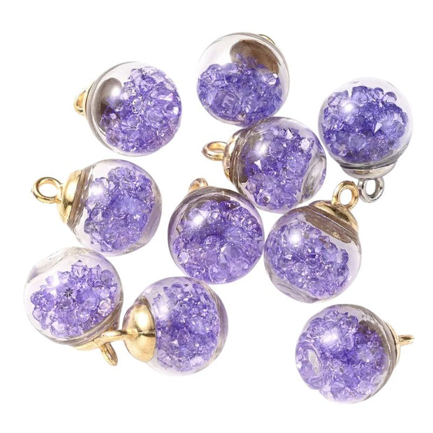 Décorations de Noël Boules en Verre Remplies de Cristaux