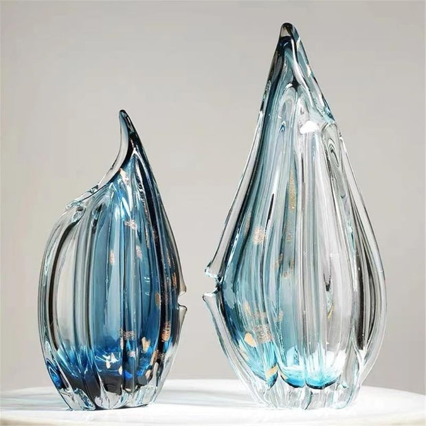 Vase Murrano Bleu en Verre
