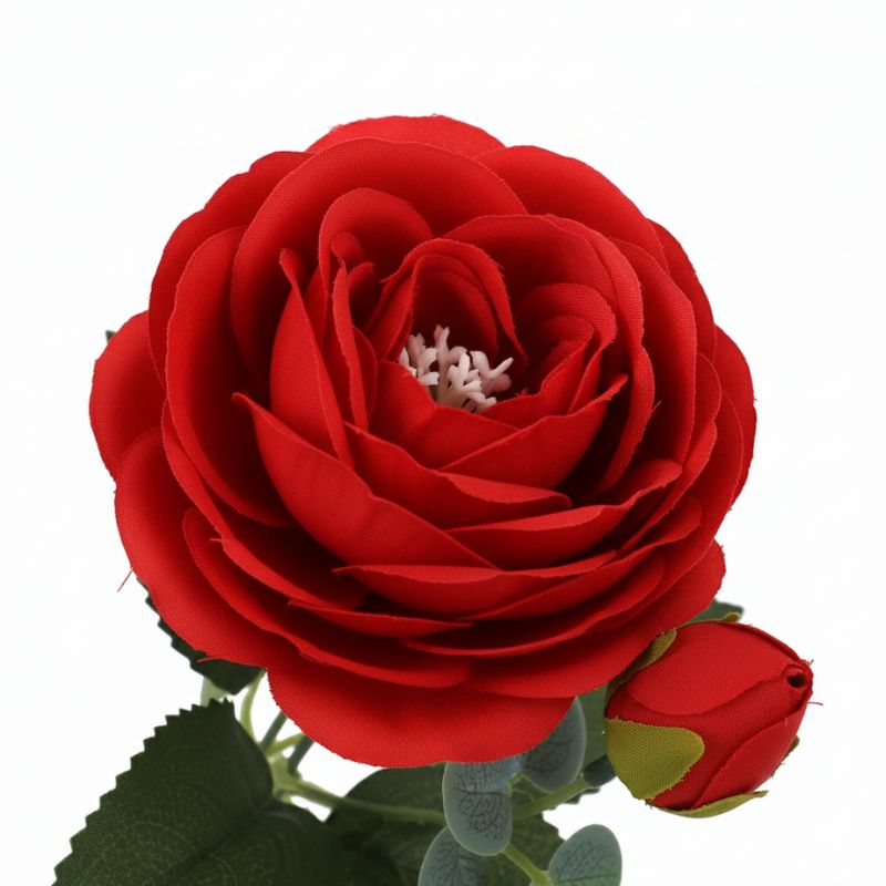 Fleur Artificielle Rouge En Bouquet Décoratif Raffiné