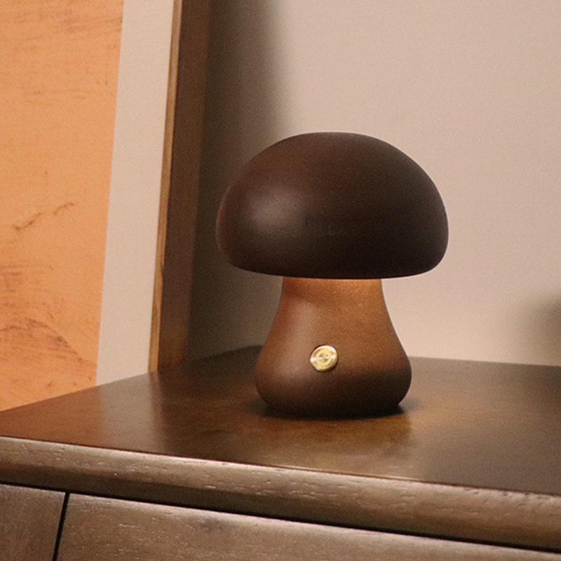Lampe Champignon Tactile Moderne En Bois