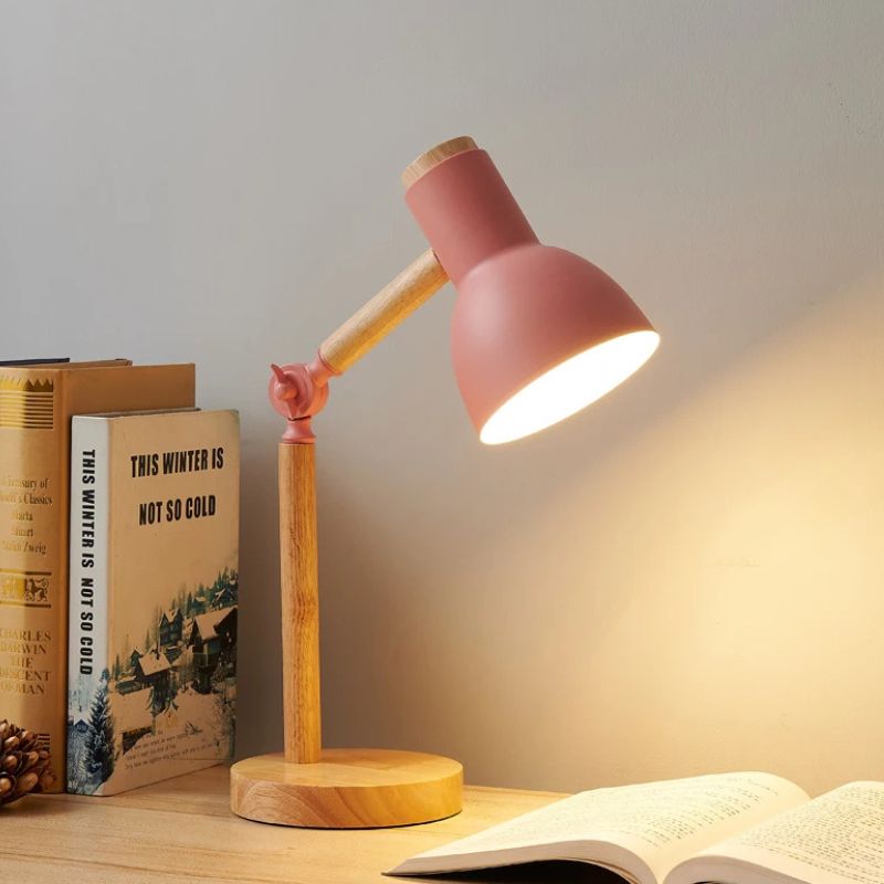 Lampe À Poser Champignon En Bois Et Métal Design Scandinave