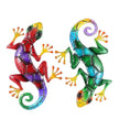 Sculpture Gecko En Métal Avec Couleurs Vives