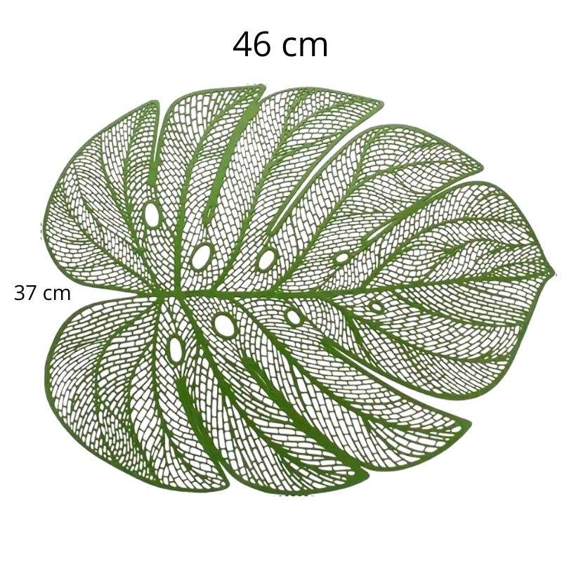 Set De Table Vinyle Feuille Tropicale Chic 4 Pièces