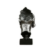 Sculpture Visage Doré Avec Main Expressive En Design Abstrait