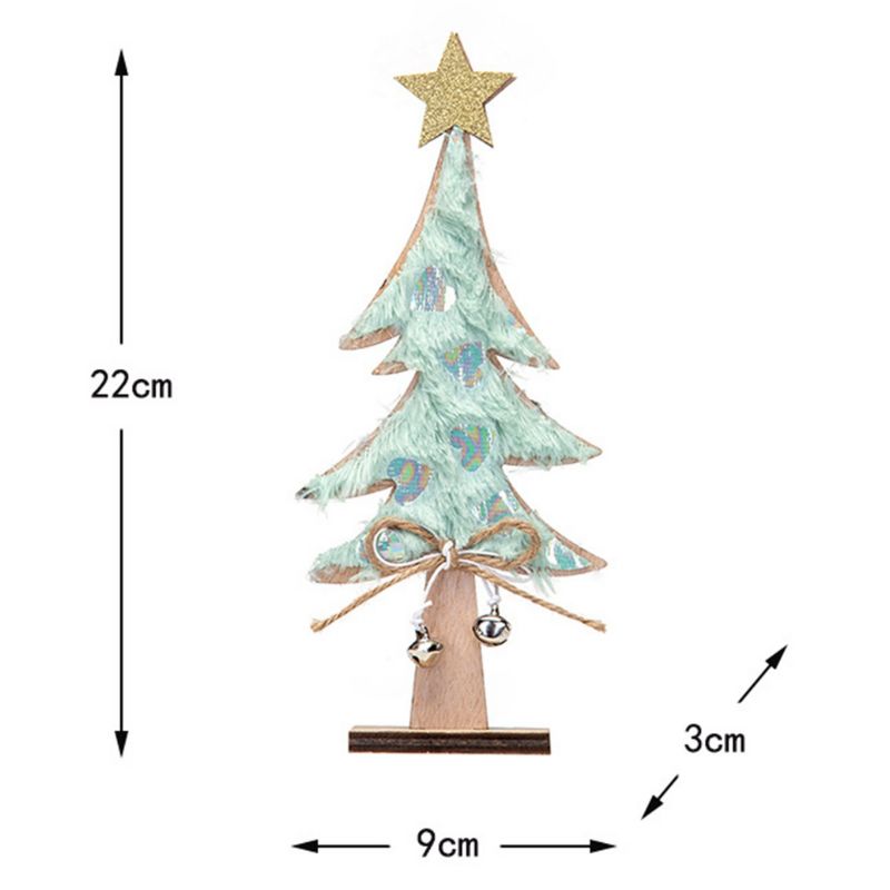 Sapin de Noël en Bois avec Étoile Dorée et Ruban