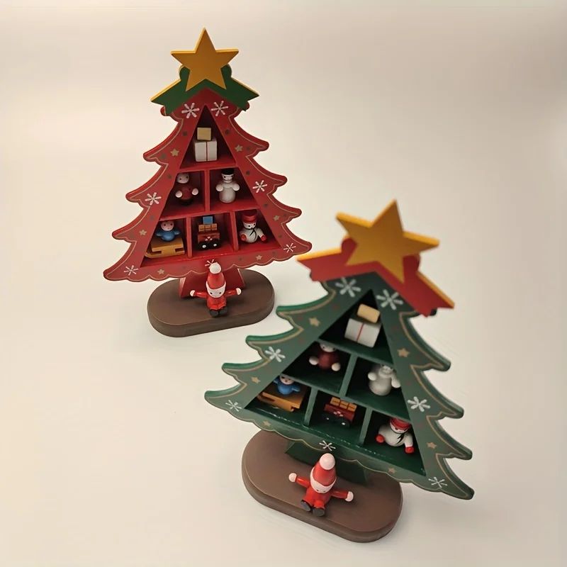 Sapin en Bois de Noël avec Figurines