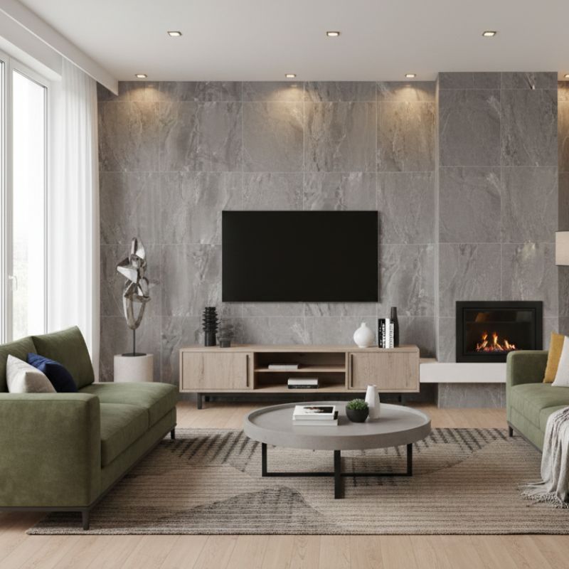 Panneau Mural PVC Effet Marbre Gris