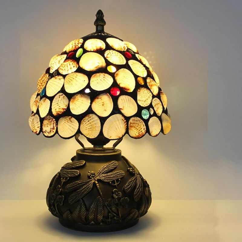 Lampe Champignon En Pâte De Verre Style Tiffany Colorée