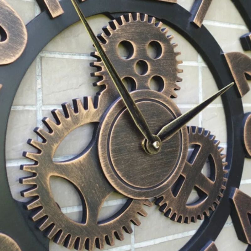 Horloge Ancienne Design Mécanique Style Atelier