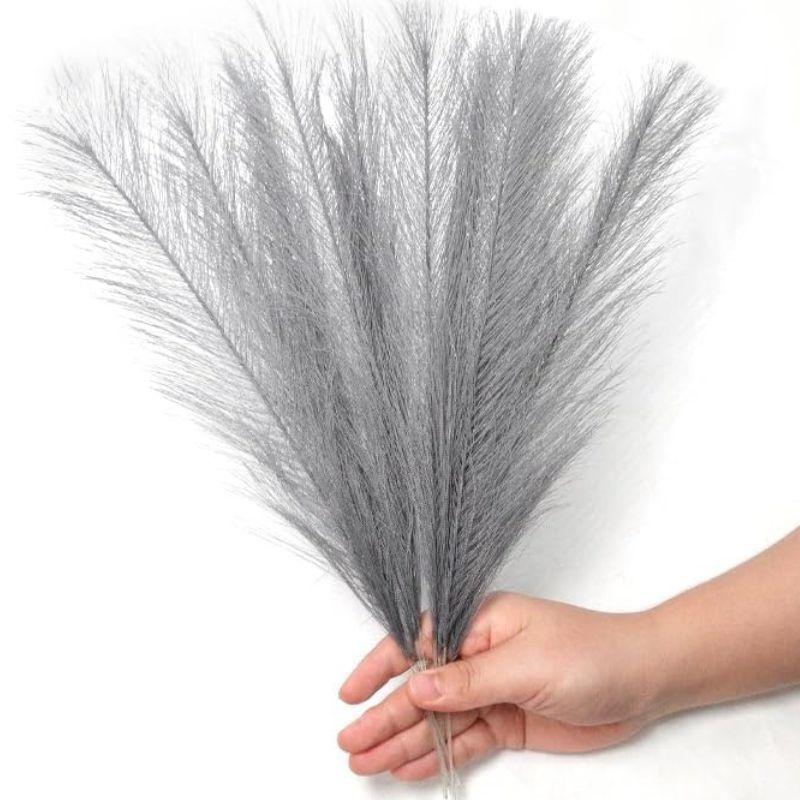 Fleur Artificielle Gris Avec Effet Pampas Élégant