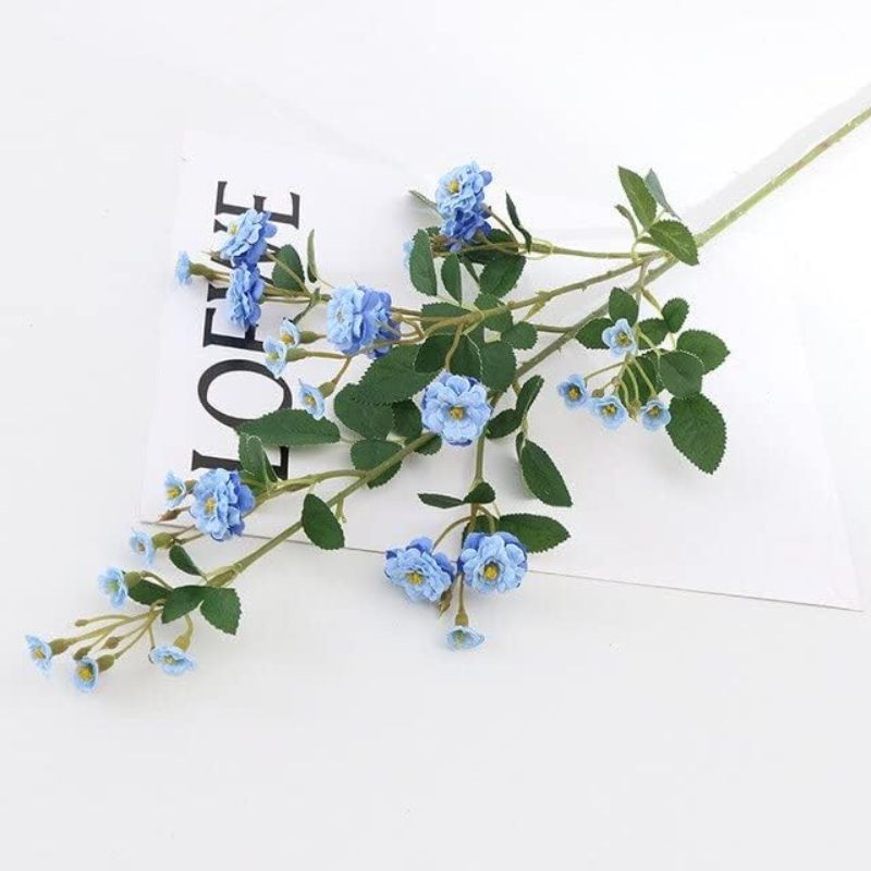 Fleur Artificielle Bleu Tige Élancée Et Ramifiée