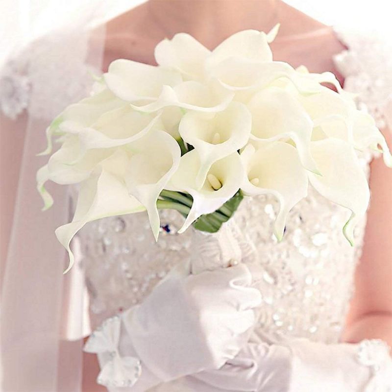 Fleur Artificielle Blanc Lys Calla En Bouquet Chic