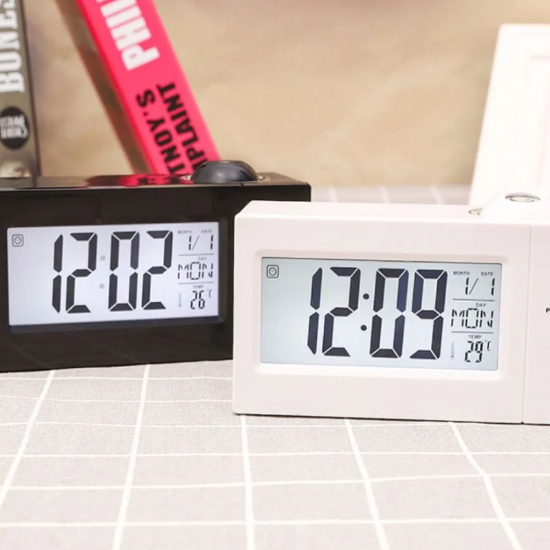 Horloge Parlante Numérique Avec Projection Murale Et Réveil LCD