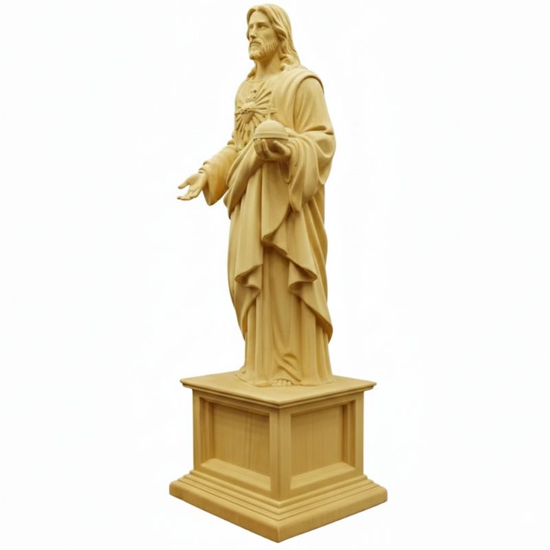 Statuette En Ivoire Christ Debout En Posture Bénissante