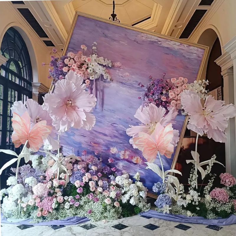 Décoration Festive Papillon 3D Géant en Tulle