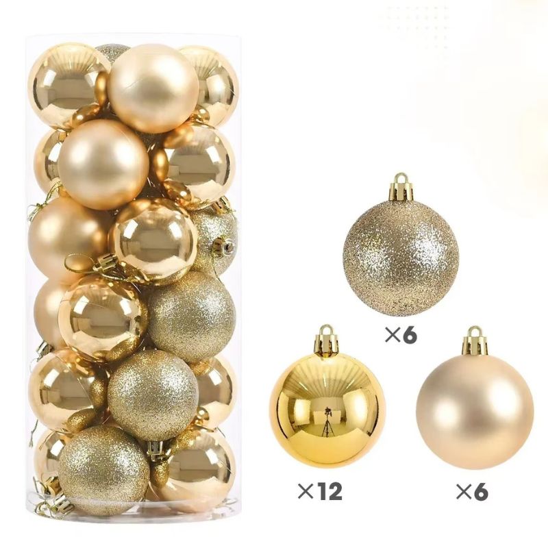 Décorations de Noël Boules Métallisées Élégantes