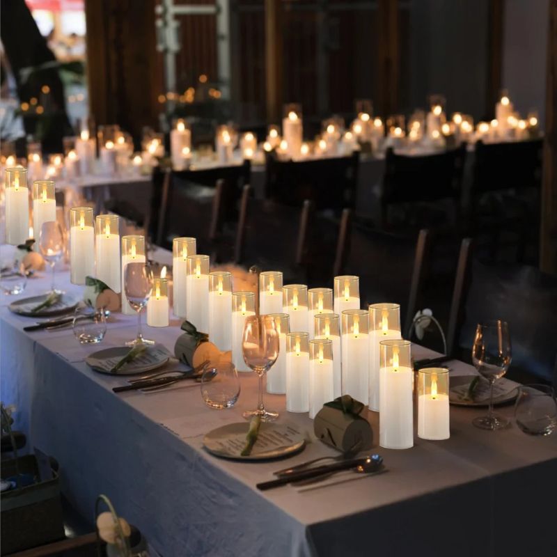 Bougie LED Cylindrique Avec Mèche 3D Et Effet Naturel