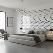 Panneau Mural PVC Avec Effet Marbre Blanc Et Veinage Noir Moderne