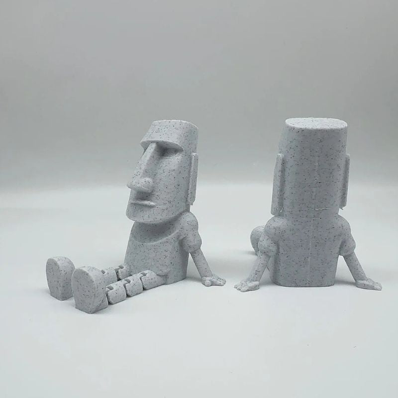 Sculpture Moai Moderne Avec Position Relax