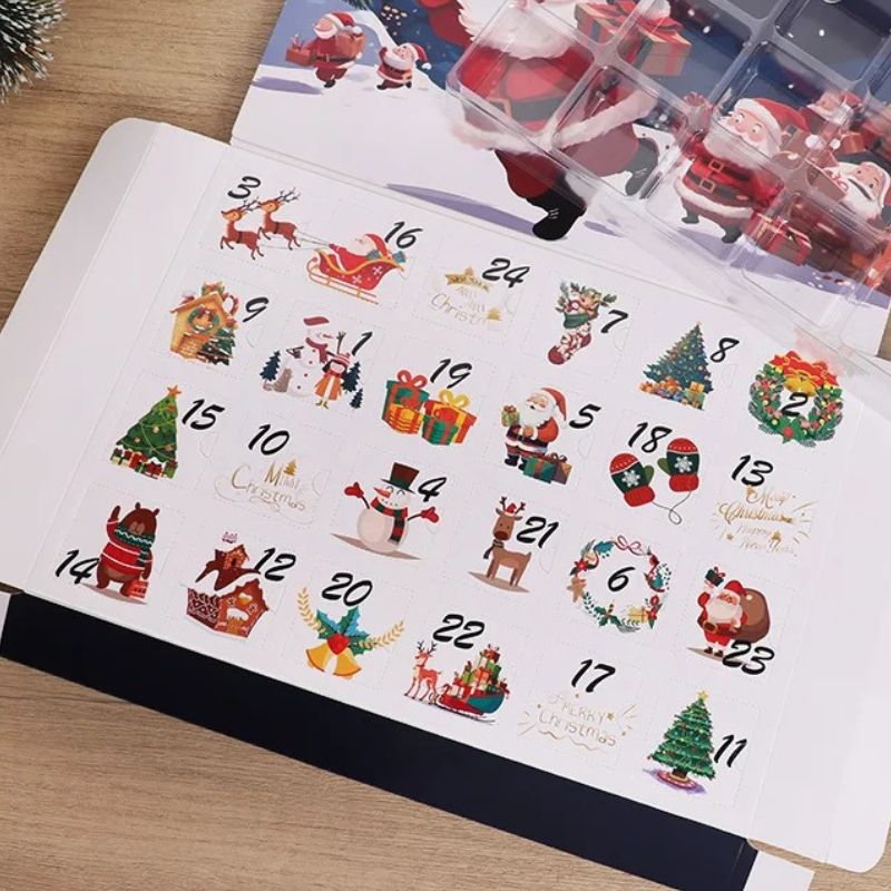 Calendrier De L’Avent Décoratif Avec Cases Numérotées Festives