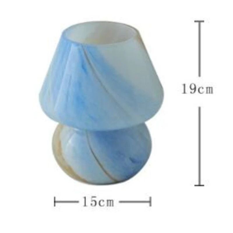 Lampe Champignon En Verre Opalin Style Murano