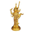 Statuette En Ivoire Divinité Protectrice Dorée Avec Sceptre Sacré