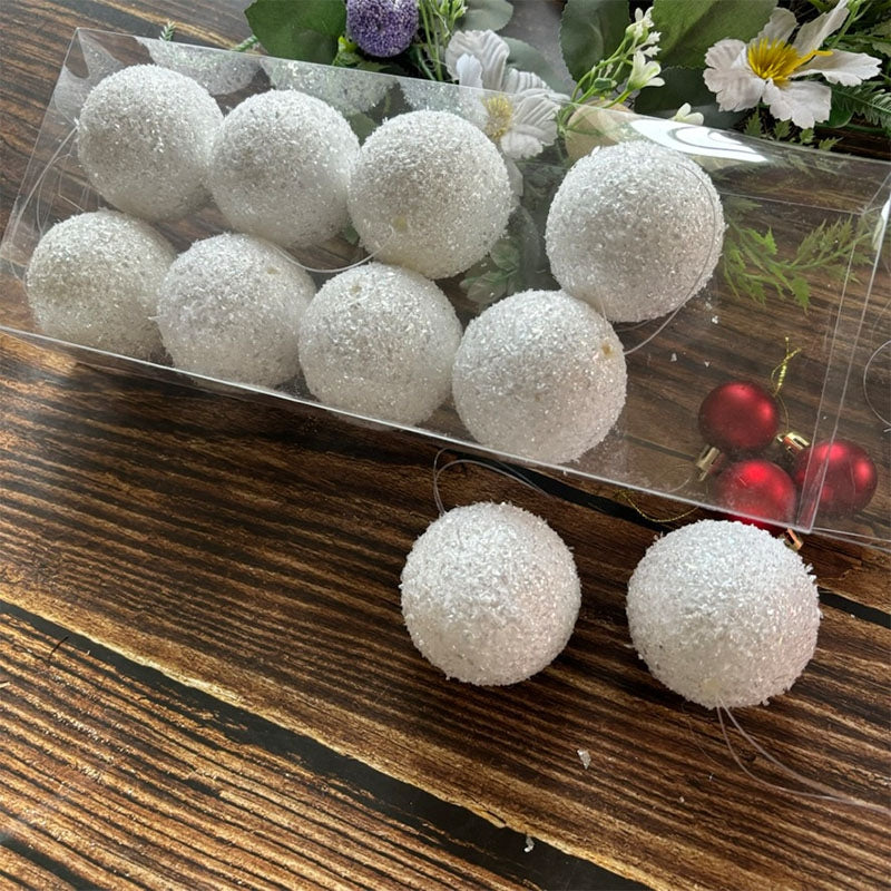 Décorations de Noël Boules Blanches Scintillantes