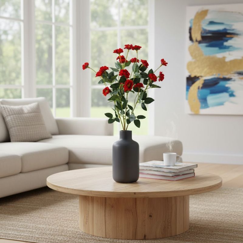 Fleur Artificielle Rouge en Branches De Roses