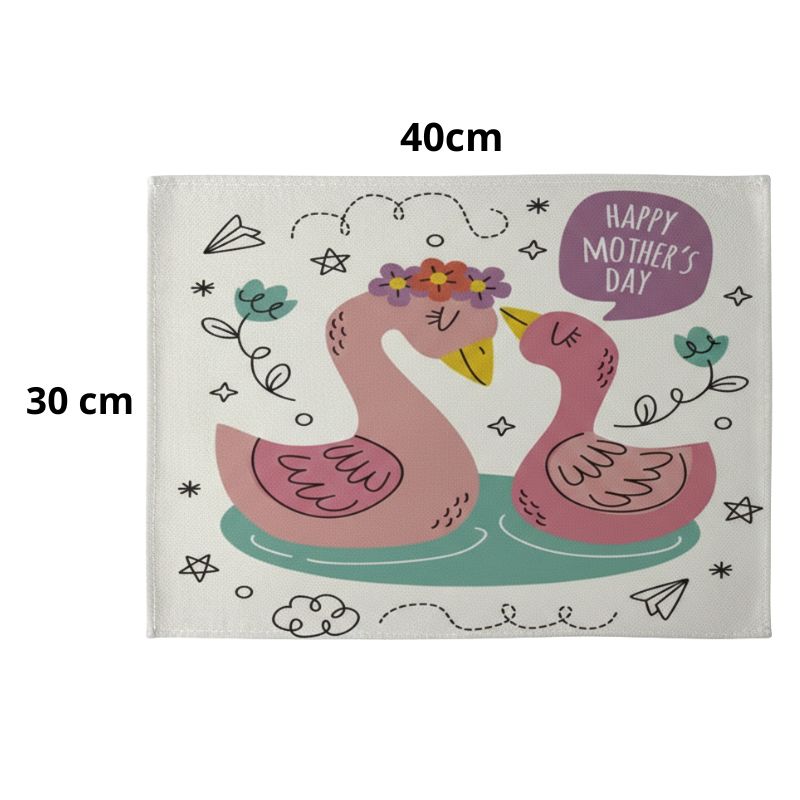 Set De Table En Lin Motif Oies