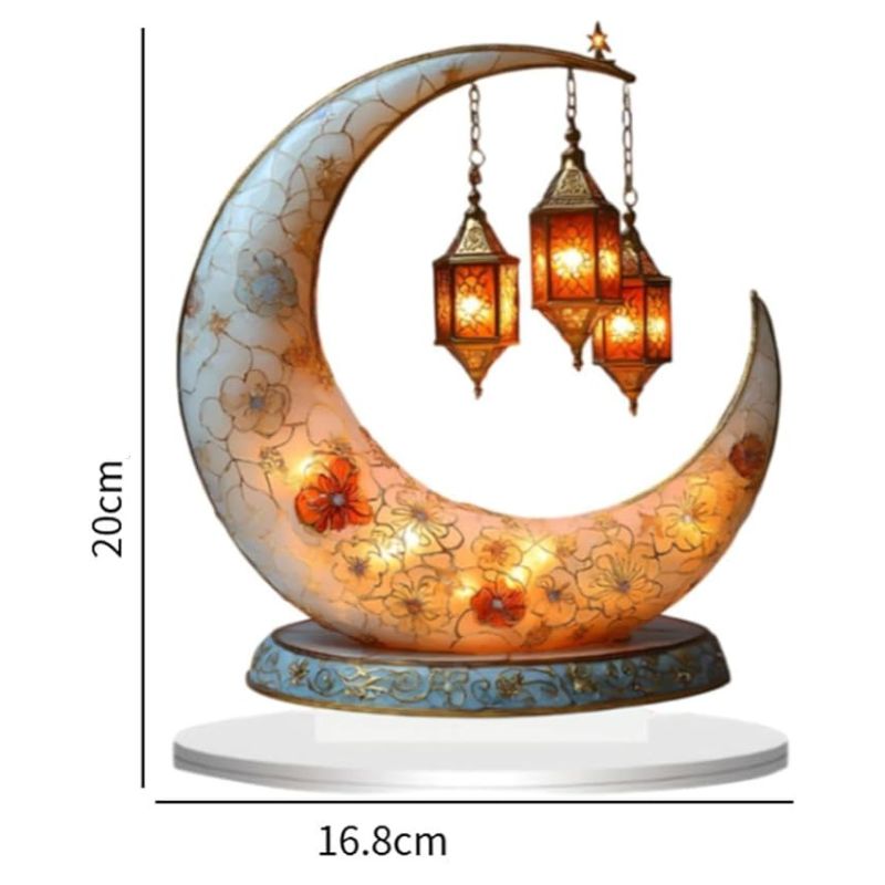 Lanternes Décoratives Lune en Acrylique 2D Effet Artistique