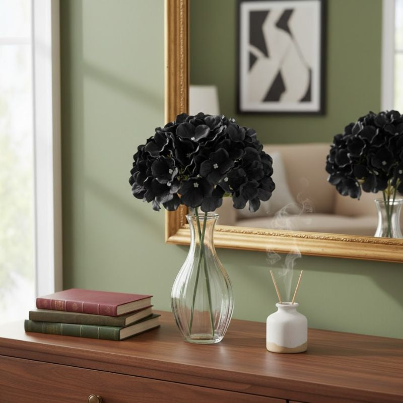 Fleur Artificielle Noir Avec Pétales Larges