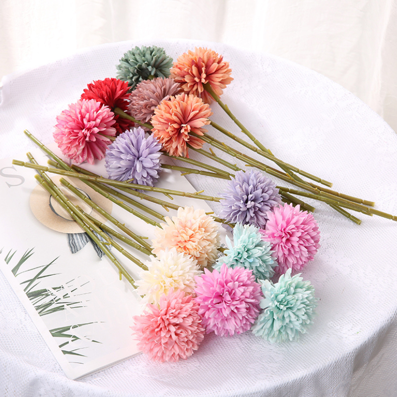 Fleur Artificielle Multicolore Avec Pompons Doux