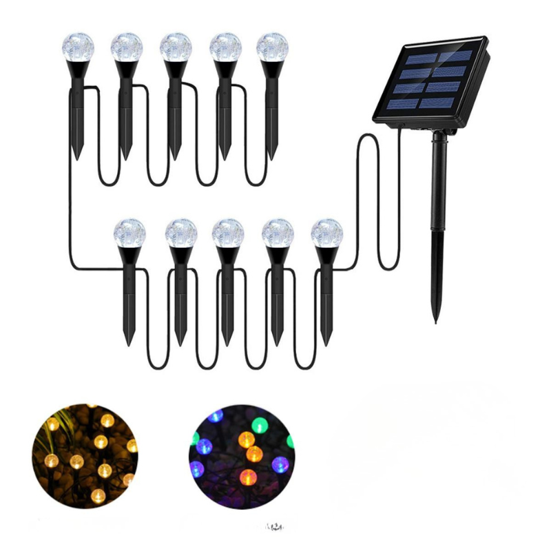 Bornes Lumineuses Solaires à Boules LED Décoratives