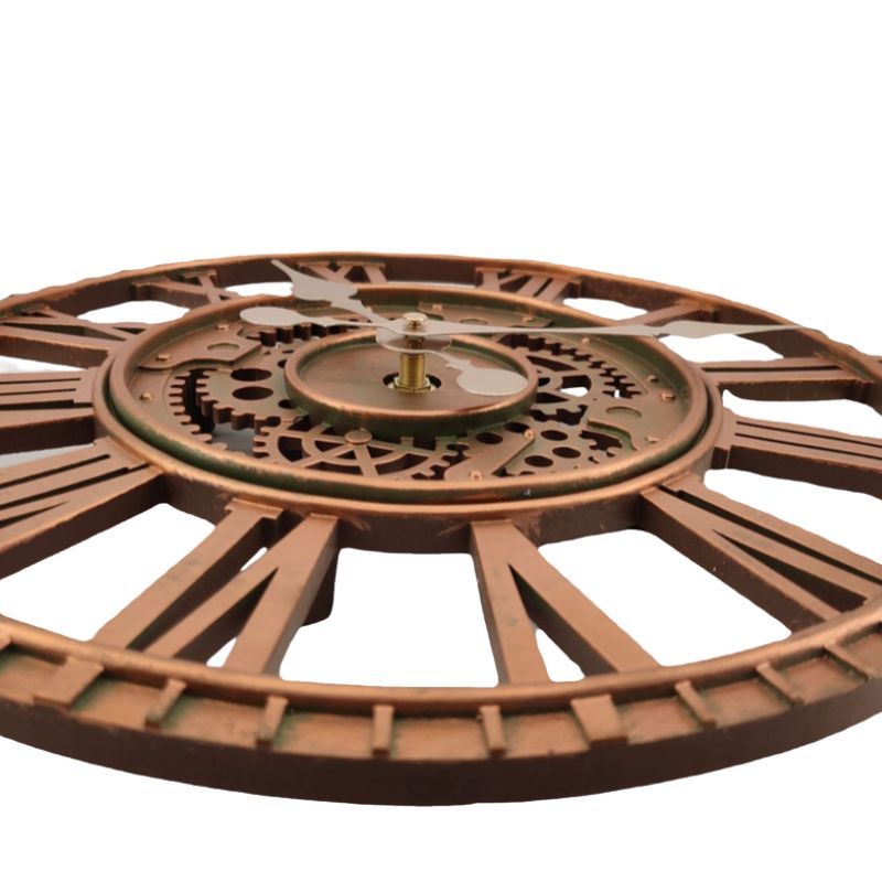 Horloge Ancienne Murale Avec Engrenages Apparents Et Chiffres Romains