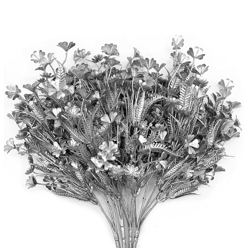 Fleur Artificielle Gris Avec Feuillage Métallisé Décoratif