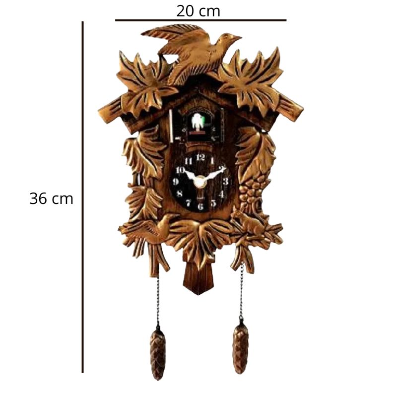Horloge Coucou Murale Style Traditionnel En Bois Sculpté