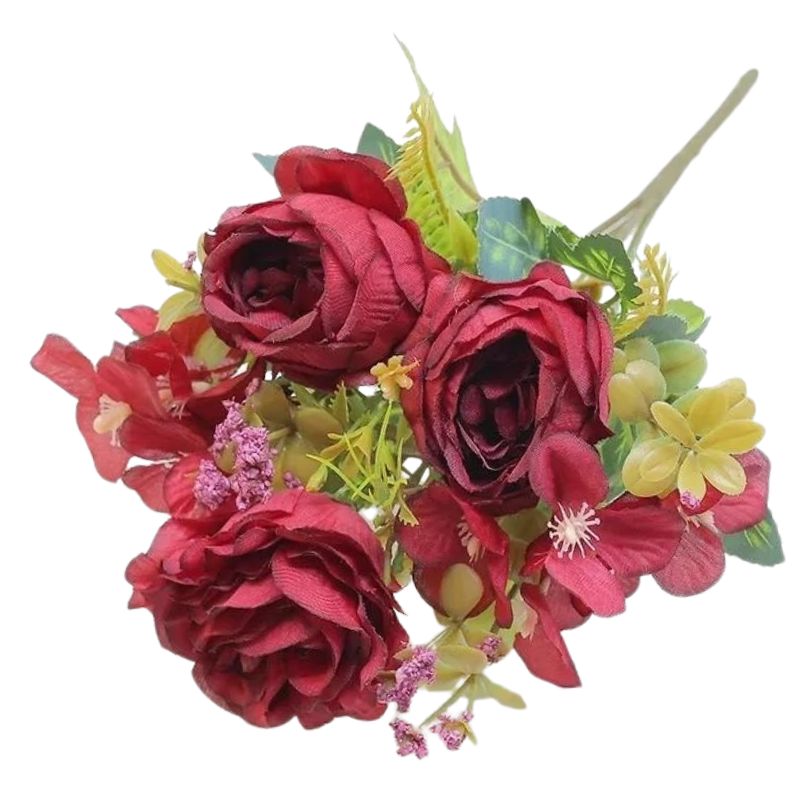 Fleur Artificielle Multicolore Avec Roses Délicates