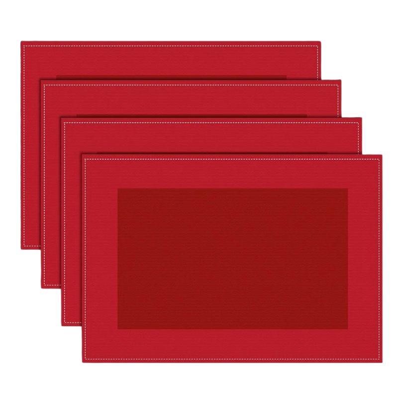 Set De Table Lavable Rouge Élégant Et Résistant À La Chaleur 2 Pièces