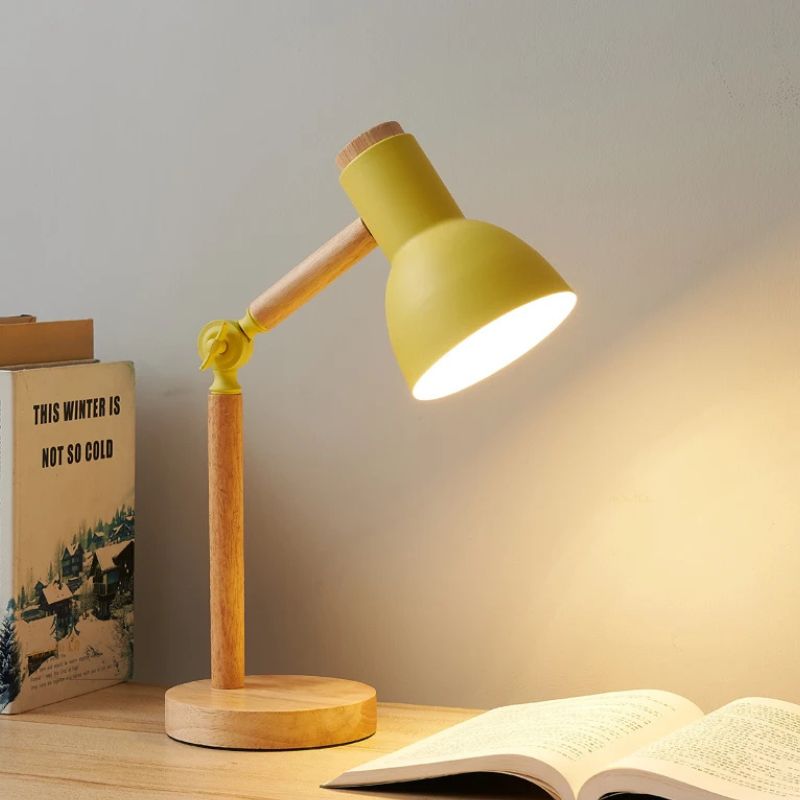 Lampe À Poser Champignon En Bois Et Métal Design Scandinave