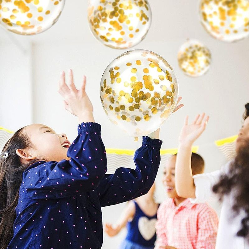 Décoration Festive Ballons à Confettis Dorés 10 Pièces