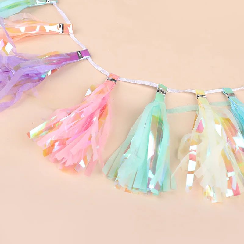 Guirlandes pour Anniversaire Pompon Arc En Ciel Festif