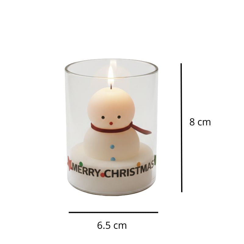 Décoration de Noël Bougie Bonhomme de Neige Parfumée