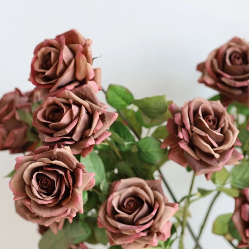 Fleur Artificielle Marron En Roses Multiples